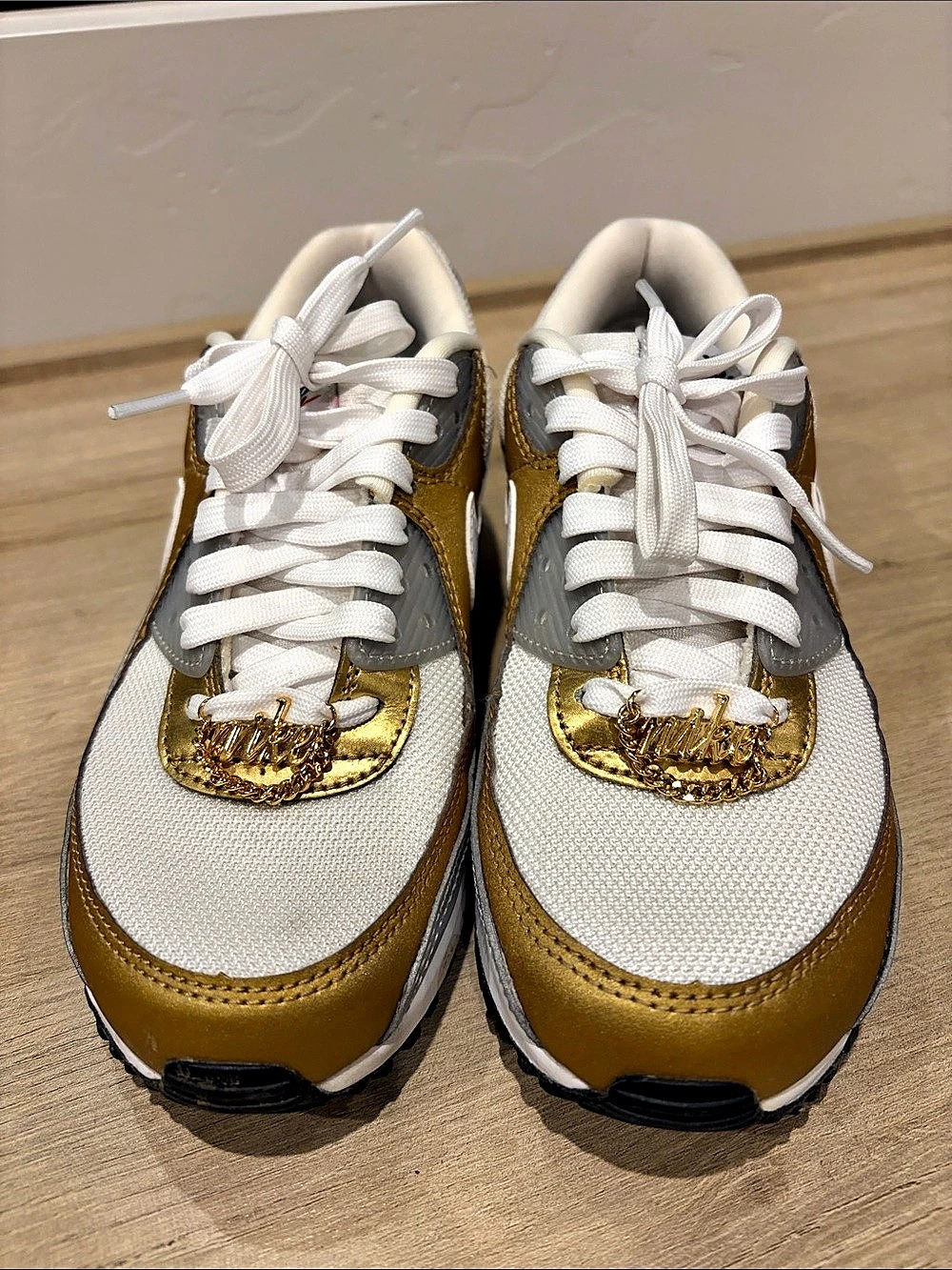Nike Air Max 1 Gold & White Sneakers